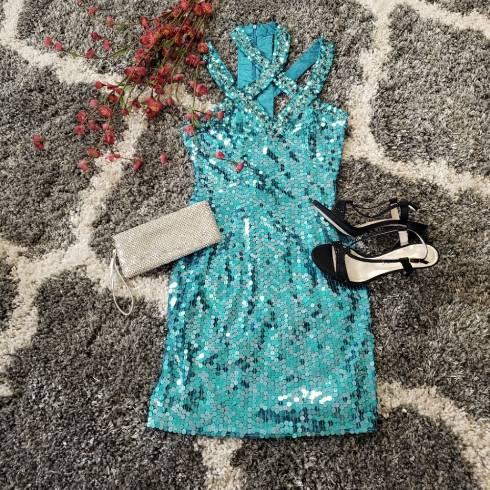Vintage NITELINE 🦋Della Roufogalli Sequins Dress